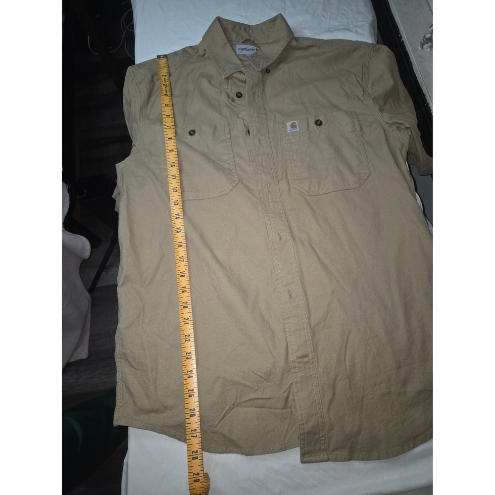 Carhartt Mens Relaxed Fit Rugged Flex Short Sleeve Work Shirt Tan M 103555 253